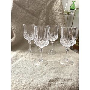 Vintage Cristal d’Arques-Durand Longchamp Clear pattern clear glass water goblet